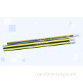 Promotional HB Yellow Striped Pencil with eraser Wooden Pencils of Stationery Supplies
